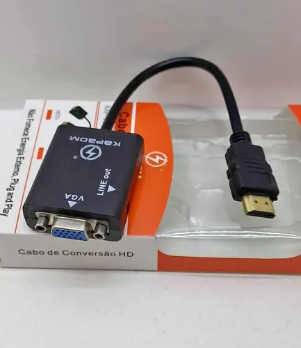 Cabo Conversor HDMI para VGA - Plug and Play