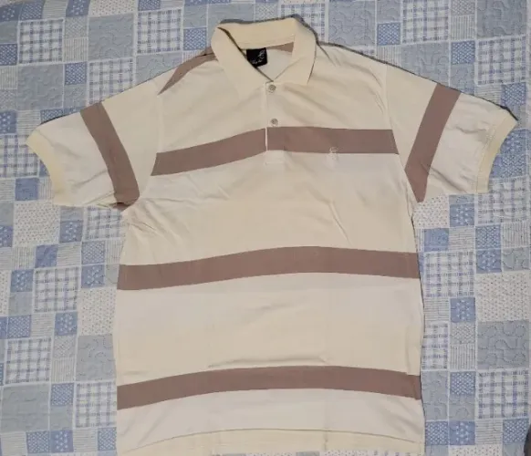 Camisa Polo listrada Masculina - Tam - G