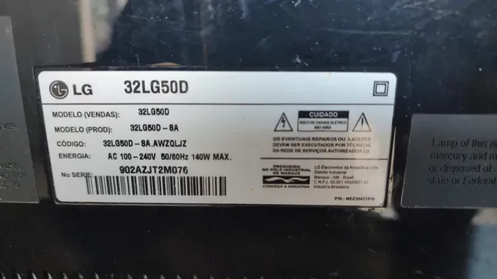 TV LG 32 para retirada de peças 