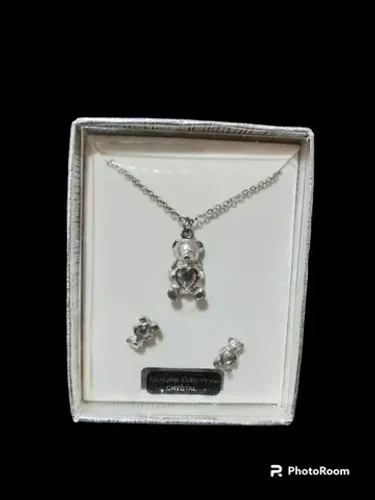 Conjunto Colar e Brincos Ursinho