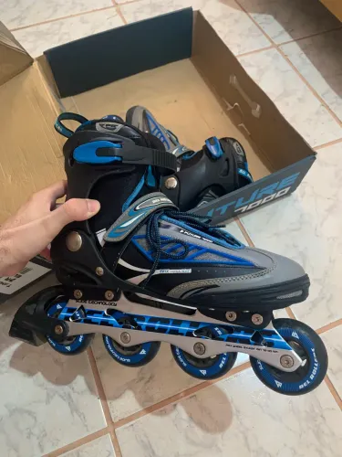 Patins Inline Roller Pro B Futute 7000 Abec 7 Carbono Bel 41 Azul 2.2 cm