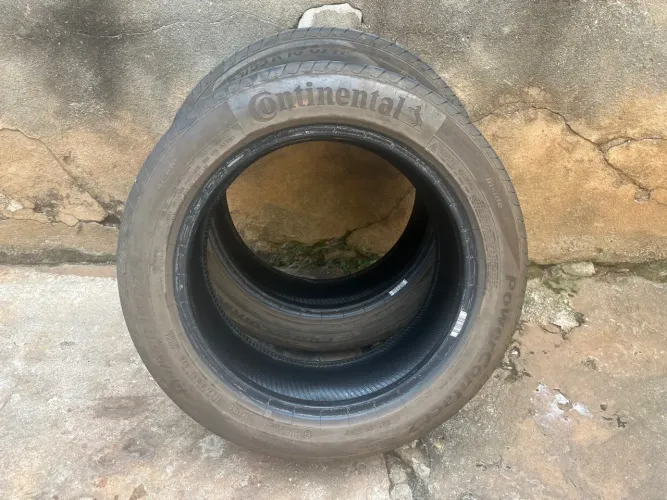 DOIS PNEUS CONTINENTAL POWER CONTACT 2 195/55/ ARO16 SEMI NOVOS