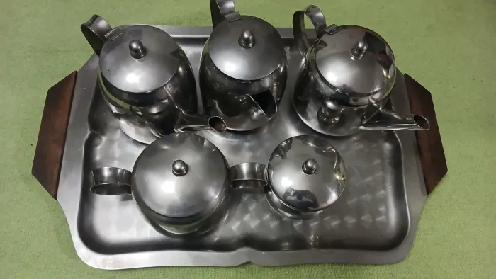 4Conjunto de café e chá aco inox com 6 peças 