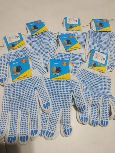 Luvas de Segurança com Pontos - Pacote com 8 pares