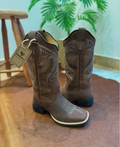 Botas Texanas de Couro bordado