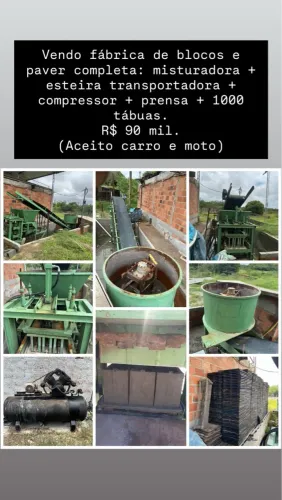 Fábrica de blocos e paver completa.