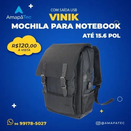 Mochila para notebook  até 15,6 Pol