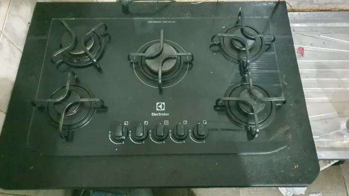 Cooktop 5 bocas com tampo de granito