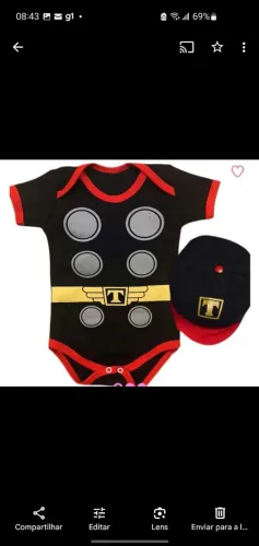 Fantasia Thor Infantil com Boina. Novo!