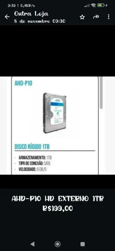 Hd externo memoria para computador ou notebook