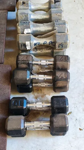Dumbell sextavado pegada cromada 