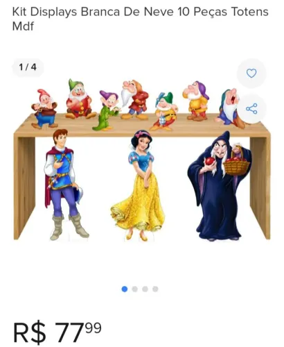 Kit display Branca de Neve . Semi Novo .