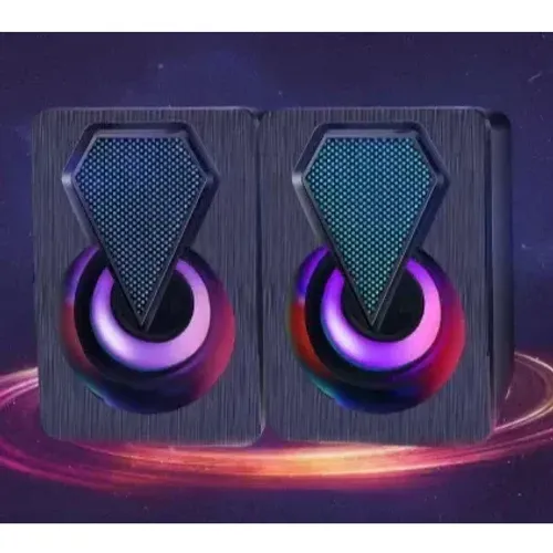 Caixa de som Pc Gamer Com Luz RGB Estéreo 2.0 Para Computador Notebook