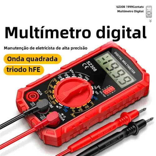 Multímetro Digital ANENG SZ308 - 1999 Contagens, AC/DC, 10A