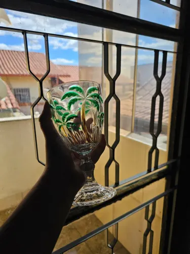 Taça de vidro com design de palmeiras 350 ML
