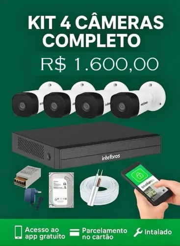 Kit 4 câmeras intelbras (Instalação inclusa)