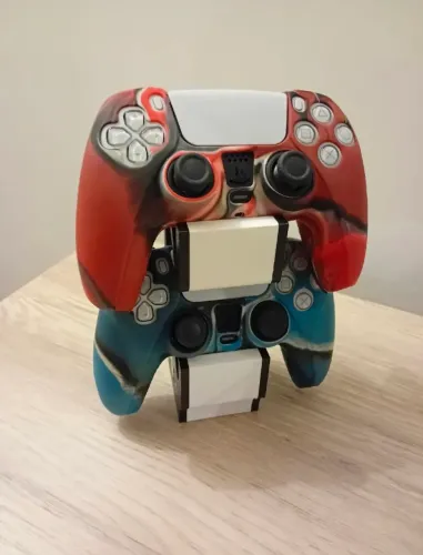 suporte duplo para 2 controles e joystick de ps5 - organizador gamer