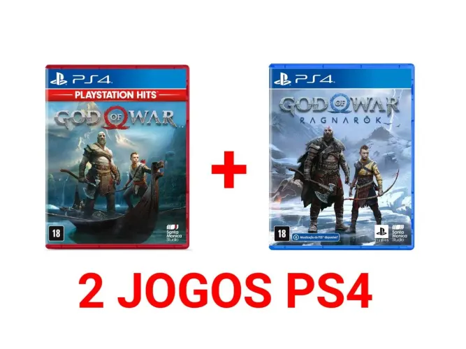 2 jogos PS4 God of War + Ragnarok lacrados!
