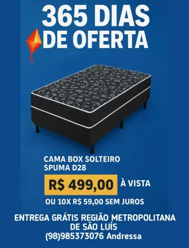 Cama box solteiro espuma d28 preto floral 1.88x0.88  Entrega grátis 