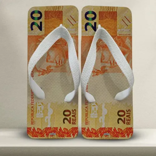 Chinelo Quadrado Masculino 20 Conto - Sandália Confortável - Presente Divertido