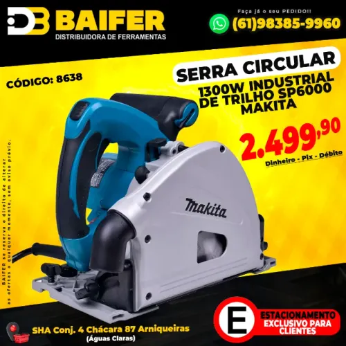 Serra Circular 1300w  Industrial de Trilho SP6000 Makita