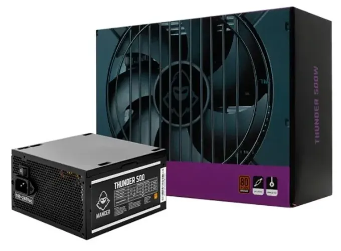 Fonte 500w Mancer Thunder, Bronze 80 Plus, Mcr-thr500-bl01 Cor Preto