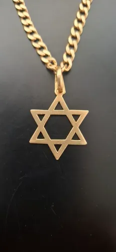 Jóia Pingente Ouro 18k Maciça 4,2 gramas, Estrela de Davi