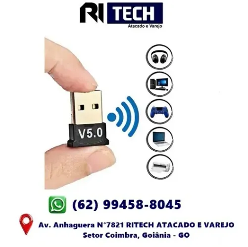 Adaptador Bluetooth 5.0 Super Velocidade Sem Lag Usb Dongle Pc Mini Notebook 5.0