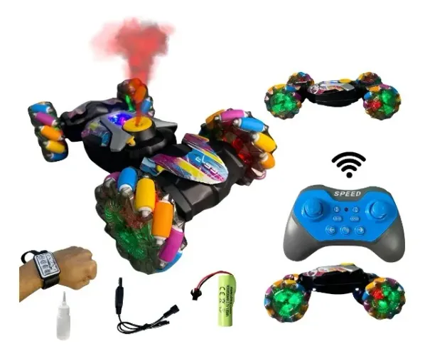 Carrinho Controle Remoto Sensor De Gestos Com Luz E Música Brinquedo Inovador Giro 360º