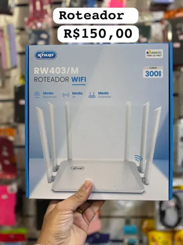 Roteador Wifi Knup RW403/M - R$150,00