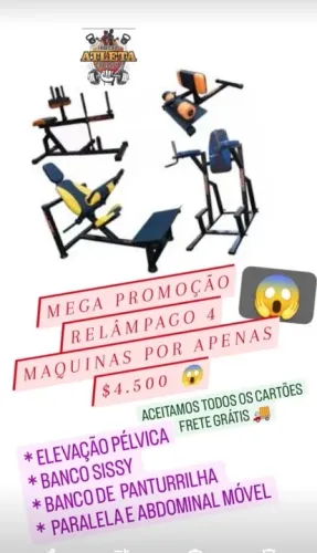 Mega Promoção Relâmpago: 4 Máquinas de Academia por R$4.500