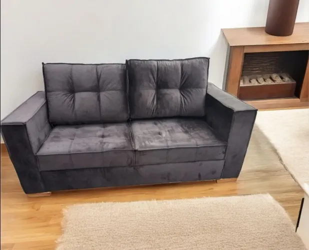 Sofá 4 lugares em Suede Marrom