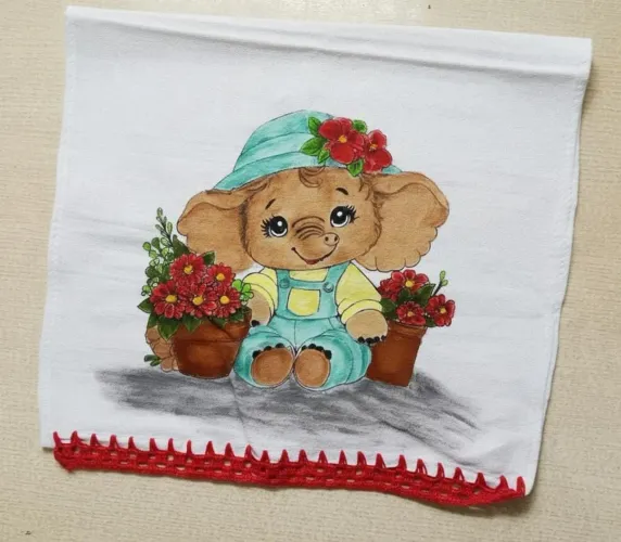 Vendo panos de prato pintados a mão e bordados