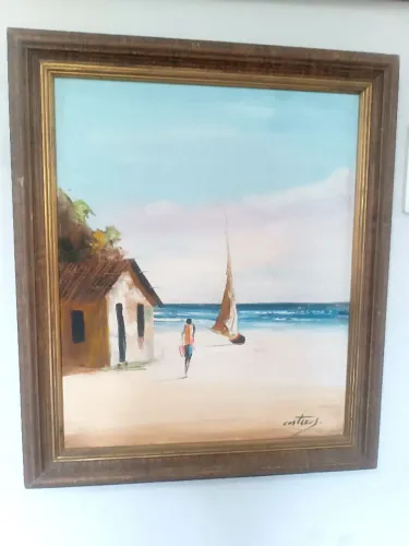 Quadro O,S,T, Marcus Costerus artista catalogado 57 x 47 cm