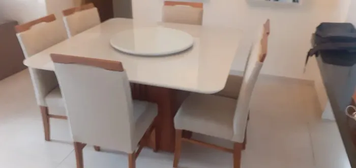 Mesa de Jantar Quadrada com 6 Cadeiras madeira pronta entrega