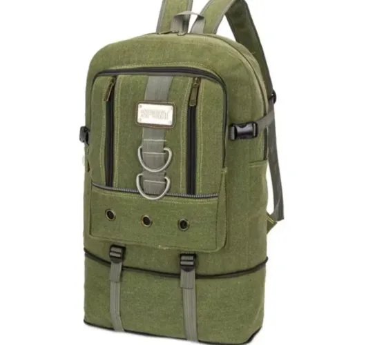 Mochila Masculina Grande  De Lona 50 Litros Viagem Passeio Motoboy