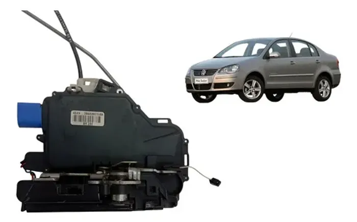 Fechadura Elétrica Traseira Esquerda Vw Polo 2003 A 2014 Com Cabo Ferro