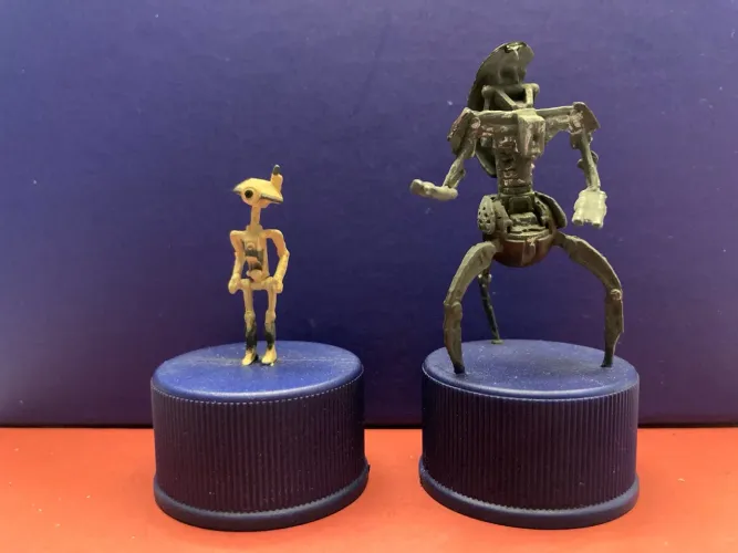 Miniaturas Star Wars - Pit Droid e Droideka, Pepsi Japão 2002