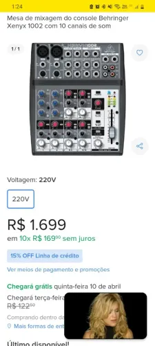 Mesa de Mixagem Behringer Xenyx 1002 - 10 Canais