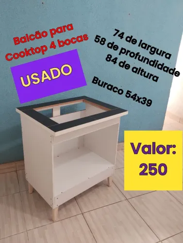 Balcão para Cooktop 4 bocas USADO conservado
