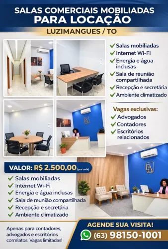 SALA MOBILIADA PARA LOCAÇÃO EM LUZIMANGUES!