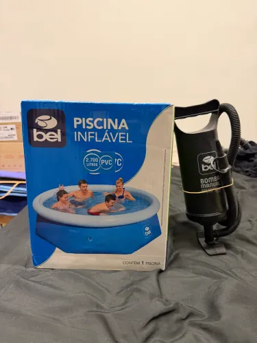Piscina Inflável 2700 Litros + Bomba de Ar Manual (Lacrado)