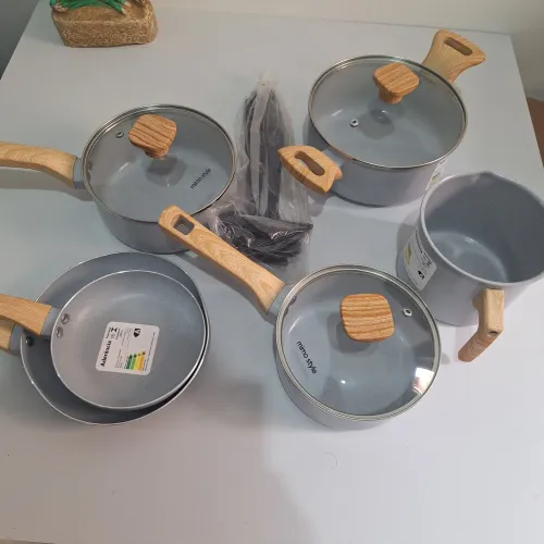 Kit Panelas Mimo Style Cerâmica - 10 Peças - Novo e Original - Serve em fogão de indução