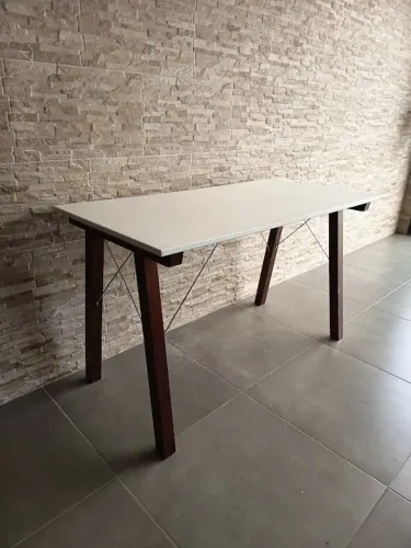 mesa retangular MDF branca multi-uso - Usada
