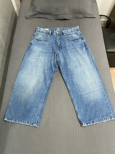Calça Jeans Zara Baggy Fit Azul Médio 42