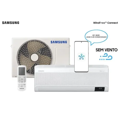 Ar-Condicionado Split Inverter 12000 BTUs Samsung WindFree AI Wi-Fi High Wall Só Frio