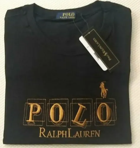 Camiseta polo ralph lauren, cor preta tam g