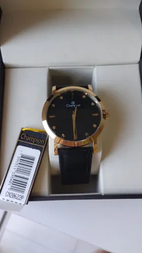 Relógio Champion Unissex Novo na Caixa - Pulseira de Couro (CN20622P)
