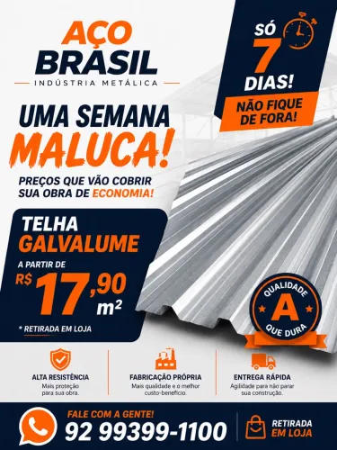 Telhas metálicas com garantia