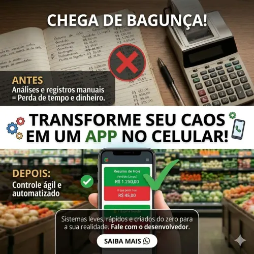 Automatizo processos manuais e crio sistemas